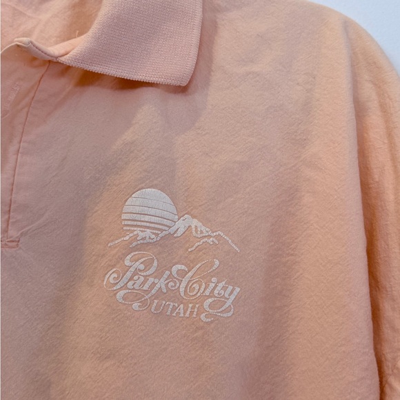 Vintage Ski Sweatshirt Light Pink Polo Shirt Park City Utah - Picture 2 of 5